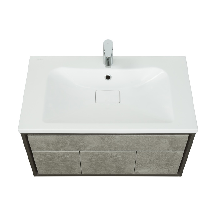 Тумба под раковину Aquaton Уэльс 80 серый-черный матовый 1A267901WA6A0 - 0