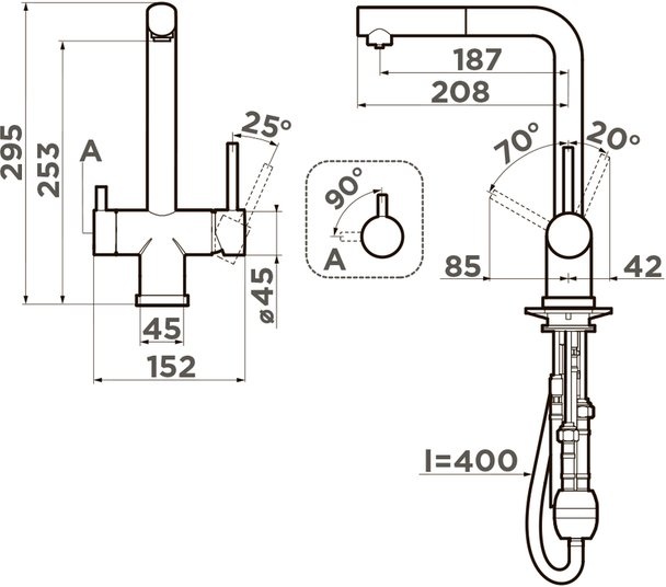 Смеситель для кухни Omoikiri Takamatsu нержавеющая сталь  4994346 - 2