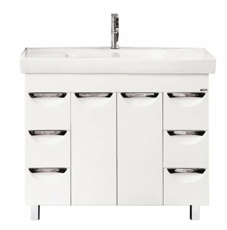 Тумба с раковиной Misty София 100 белая глянцевая СО000003816 - 0