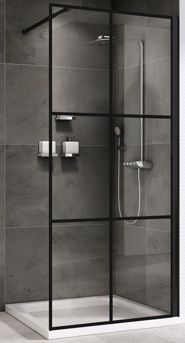 Душевая перегородка ABBER Immer Offen 120 профиль черный  AG62120B8 - 0