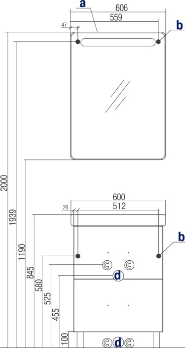 Тумба с раковиной Акватон Америна Н 60 темно-коричневая - 6