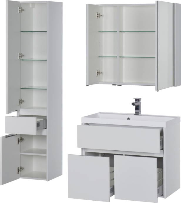 Зеркало-шкаф Aquanet Латина 80 белый 179635 - 2