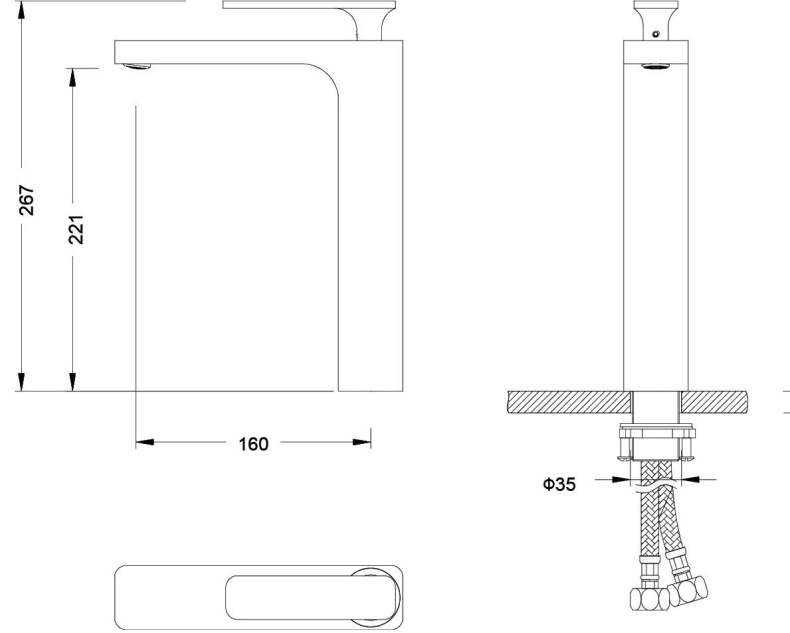 Смеситель для раковины-чаши Timo Torne 4311/00-16F хром-белый - 3