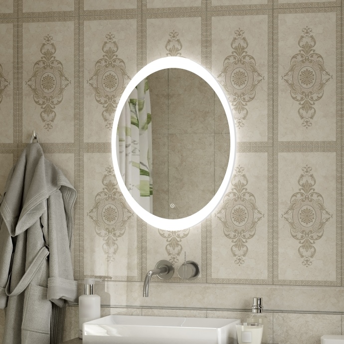 Зеркало DIWO Ярославль 57 с подсветкой, овальное, сенсорный выключатель, в современном стиле ЗЛП1740 - 7