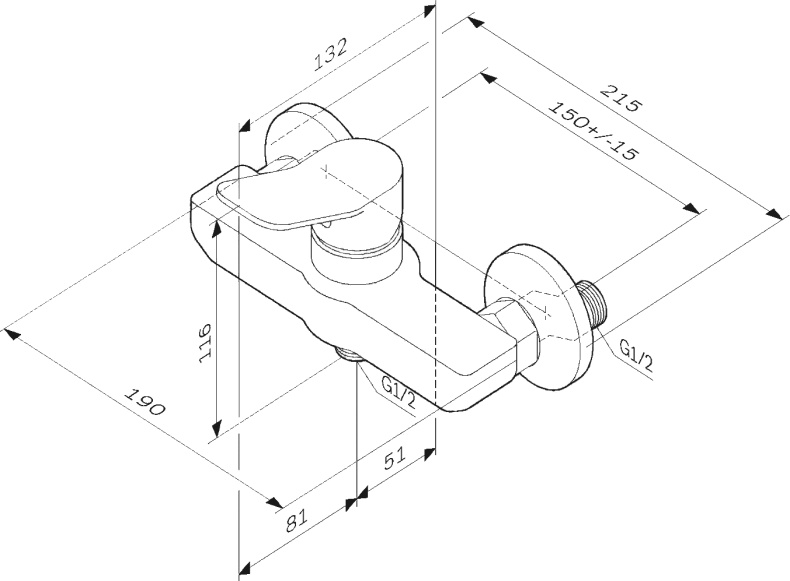 Смеситель AM.PM X-Joy для душа F85A20033 - 7