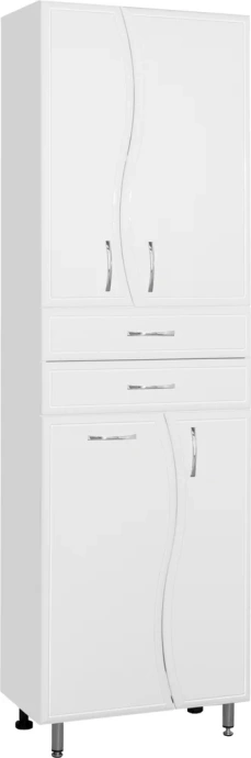 Шкаф-пенал Style Line Эко Волна 60 с бельевой корзиной белый ЛС-000010047 - 0