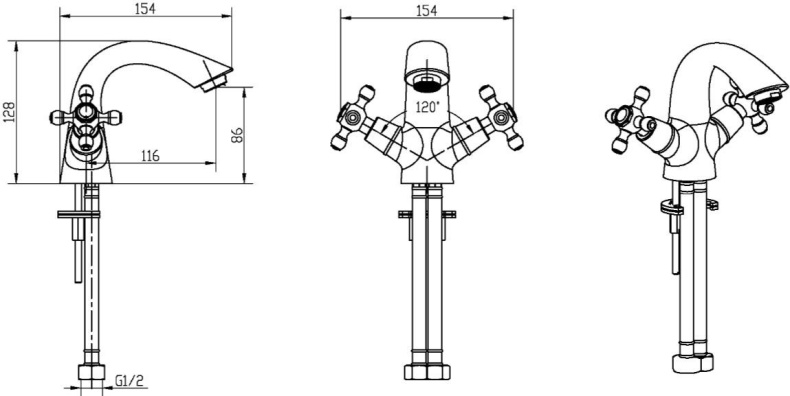 Смеситель Boheme Crystal 291-CRST для раковины - 1