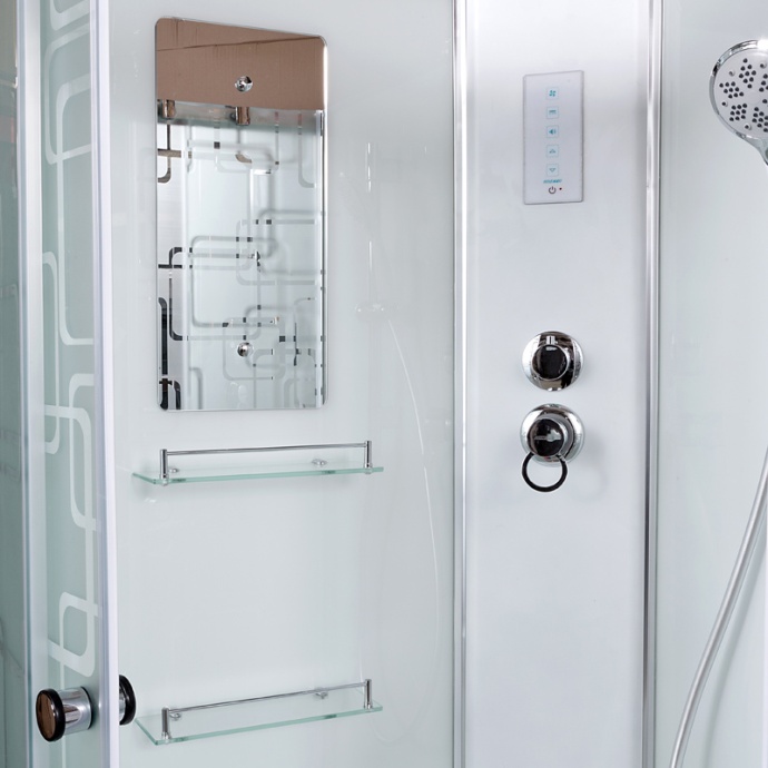 Душевая кабина DETO EM4590LED+GM с высоким поддоном, с сиденьем - 2