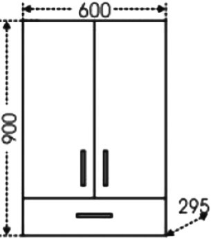 Шкаф СанТа ПШ 60х90 2 двери, 1 ящик 401012 - 6