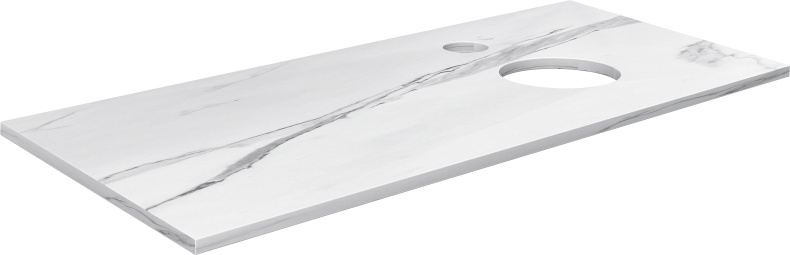 Столешница с раковиной DIWO Элиста 120 белый мрамор, с раковиной Moduo 50 Square 555795 - 5