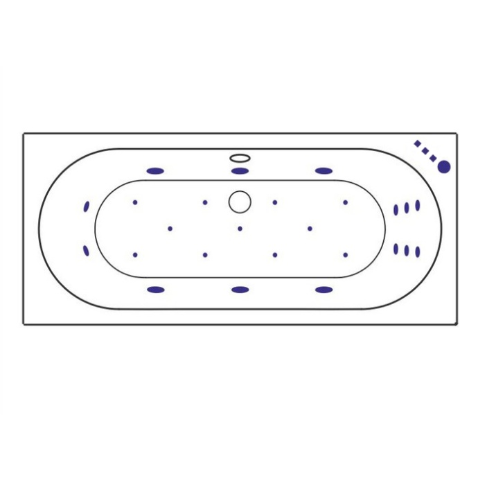 Ванна акриловая Excellent Oceana Slim Ultra 180х80 с гидромассажем белый - золото WAEX.OCE18S.ULTRA.GL - 7