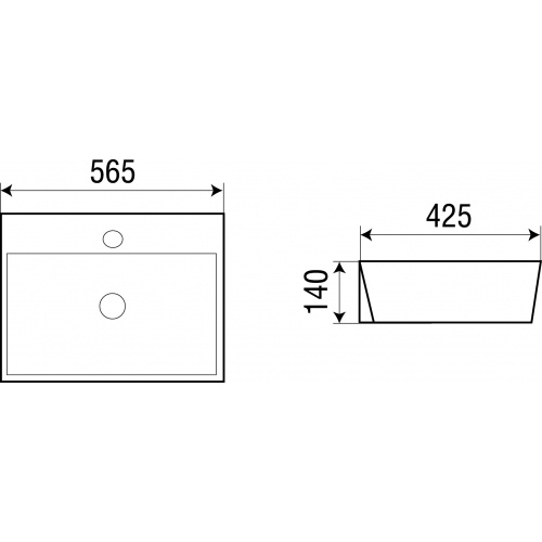 Раковина накладная Weltwasser WW ELBACH 20212 56.5 белый  10000003864 - 1