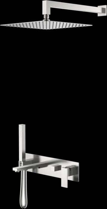 Душевой комплект Boheme Qubic сталь матовый 474-NB - 0
