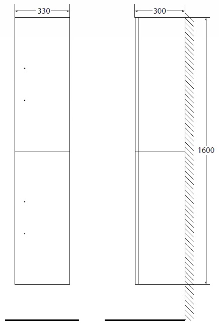 Шкаф-пенал BelBagno Aurora 30 R белый матовый AURORA-1600-2A-SC-BO-P-R - 3
