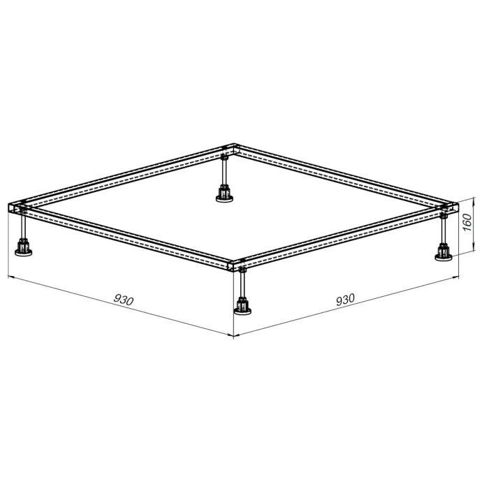 Каркас для поддона Allen Brau 100х100 хром 8.00002 - 1
