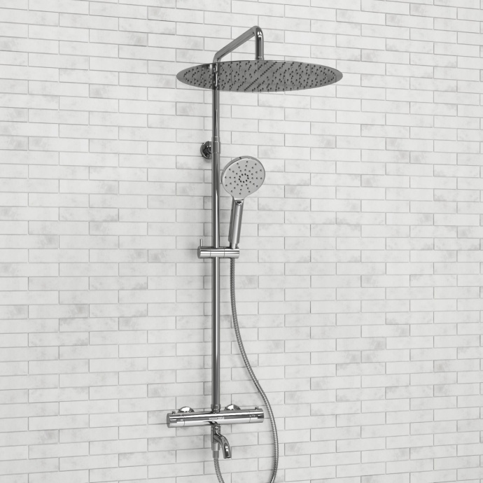Душевая система WasserKraft 40 с термостатом хром A188.117.127.010.CH Thermo - 1