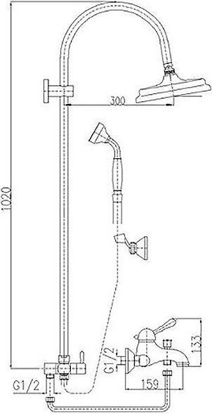 Душевая стойка Rav Slezak Labe L554.5/3 - 1
