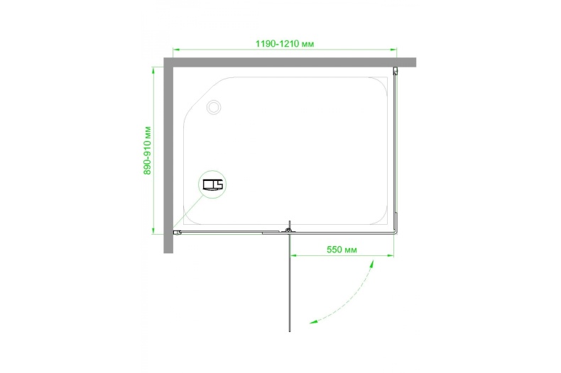 Душевой уголок Royal Bath HPV 120х90 с поддоном профиль черный стекло матовое RB9120HPV-C-BL - 4