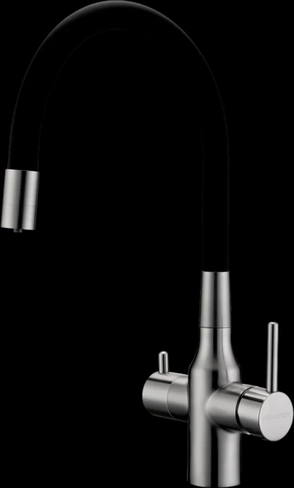 Смеситель для кухни Paulmark Salix с гибким изливом сталь - черный матовый Sa213419-NI - 0