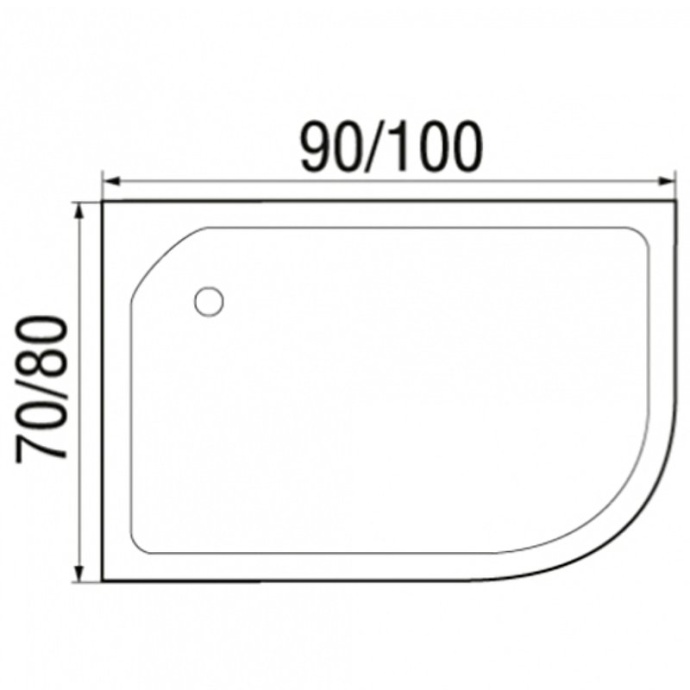 Поддон душевой асимметричный River Wemor 90/80/24 L  10000006055 - 2