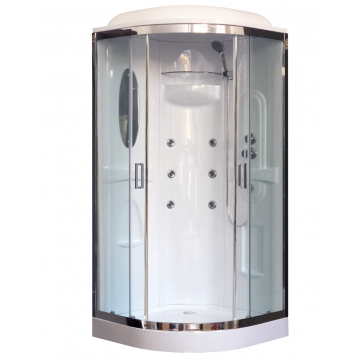 Душевая кабина Royal Bath 90х90 хром стекло прозрачное с гидромассажем RB90HK2-T-CH-EL - 0