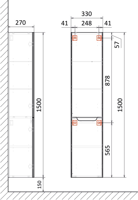 Шкаф-пенал STWORKI Берген 150 белый Бер.04.150/P/W - 8
