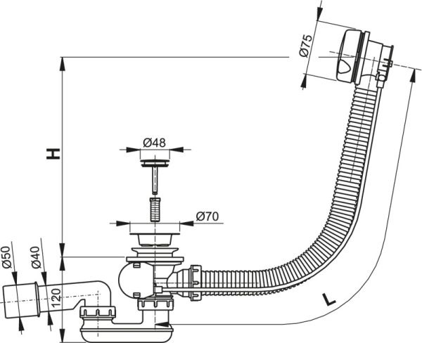 Слив-перелив AlcaPlast   A51CR - 1