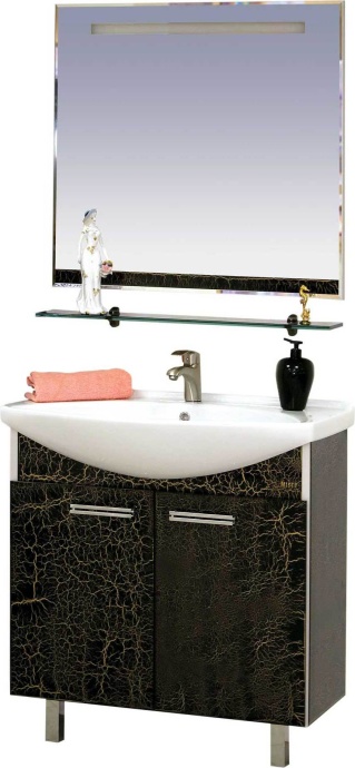 Мебель для ванной Misty Джулия 85 черная краколет - 0