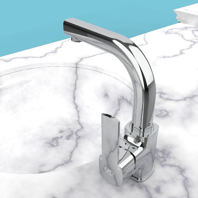 Смеситель для раковины GPD Pedra хром MTL160 - 5