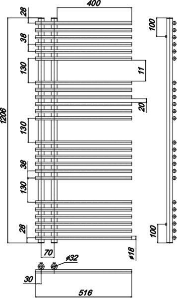 Полотенцесушитель водяной Ravak Style 516x1200 X04000083673 - 3