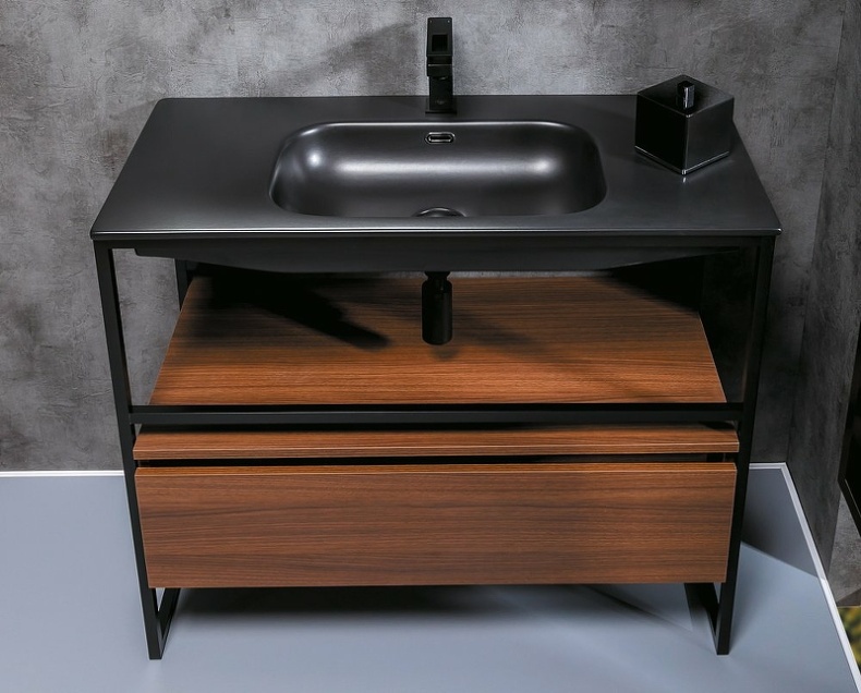 Раковина - столешница Armadi Art Vallessi 100 черный матовый 838-100-A - 1