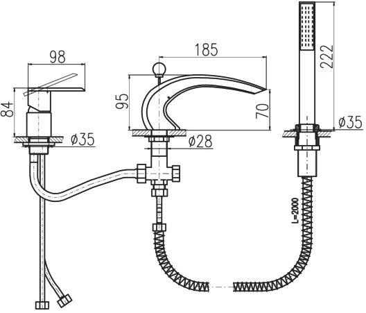 Смеситель на борт ванны Rav Slezak Loira золото LR572.5SZ - 7