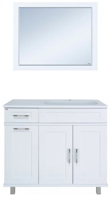 Тумба под раковину Misty Купер 90 R с бельевой корзиной белый П-Куп01090-012БкП - 5