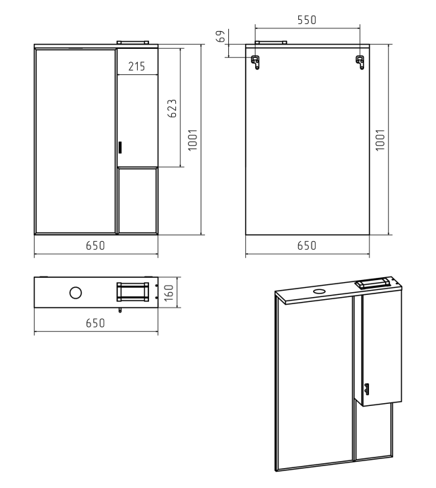 Зеркало-шкаф Misty Дива 65 правое белое с подсветкой П-Див04065-013П - 3