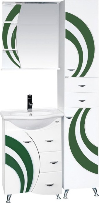 Тумба для комплекта Misty Каролина 60 3 ящика L зеленое стекло П-Крл01060-2853ЯЛ - 2