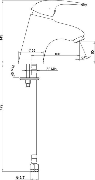 Смеситель для раковины Paini Smile 39CR205CAKM - 1