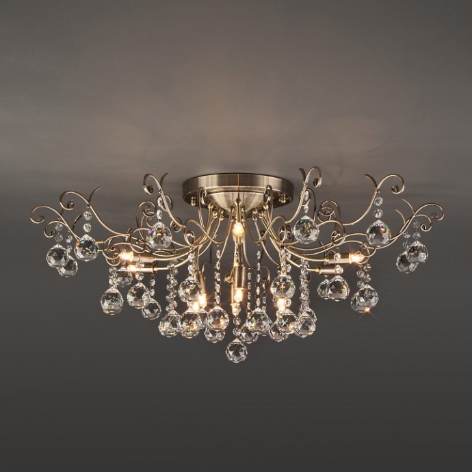 Потолочная люстра Eurosvet Vita 10042/12 античная бронза/прозрачный хрусталь - 1