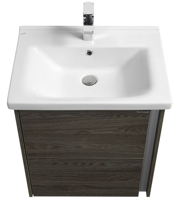 Тумба с раковиной Aquaton Стоун 60 темное дерево 1A2314K1SXC80 - 1