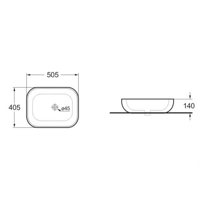 Накладная раковина Vincea 50х40 бежевая матовая VBS-101MC - 2