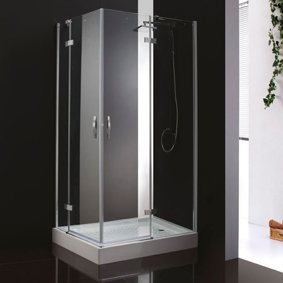 Душевой уголок Cezares Bergamo 90х90 хром стекло прозрачное BERGAMO-W-A-2-90-C-Cr - 0