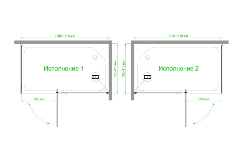 Душевой уголок Royal Bath HPVD 140х80 профиль черный стекло матовое RB8140HPVD-C-BL - 3