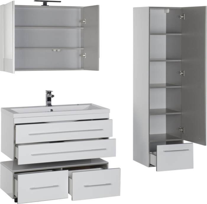 Тумба с раковиной Aquanet Верона 100 подвесная белая 175382 - 29