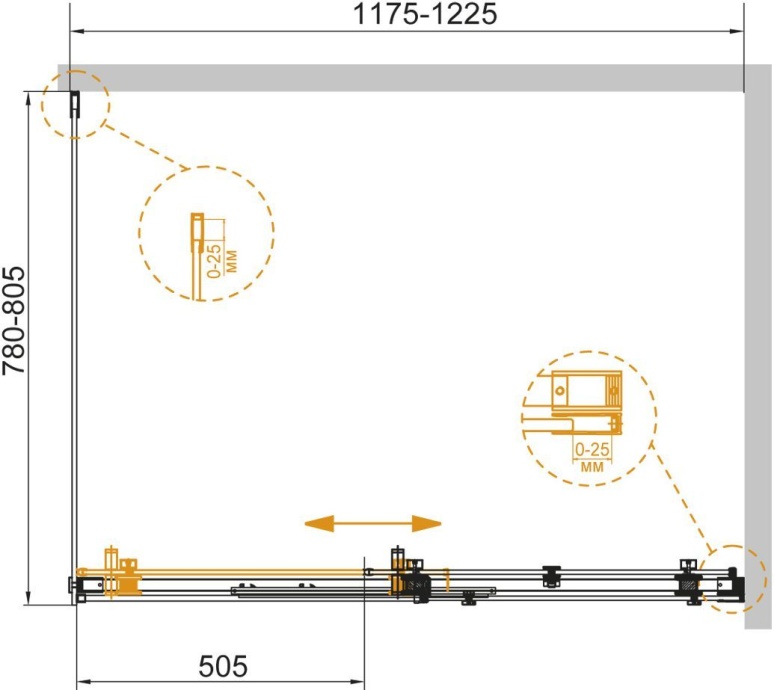 Душевой уголок Cezares Stylus Soft AH 1 120/80 C Cr STYLUS-SOFT-AH-1-120/80-C-Cr - 3