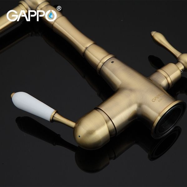 Смеситель для кухни с подключением фильтра питьевой воды бронза G4391-4 - 5