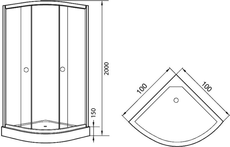 Душевой уголок Orange E01 100TB 100х100 с поддоном E01-100TB - 5