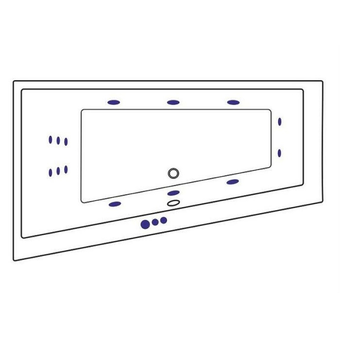Акриловая ванна Excellent Sfera Slim 170х100 левая белая золото с гидромассажем WAEX.SFL17S.SMART.GL - 1