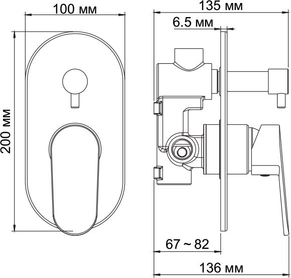 Смеситель Wasserkraft Donau 5341 С ВНУТРЕННЕЙ ЧАСТЬЮ - 4