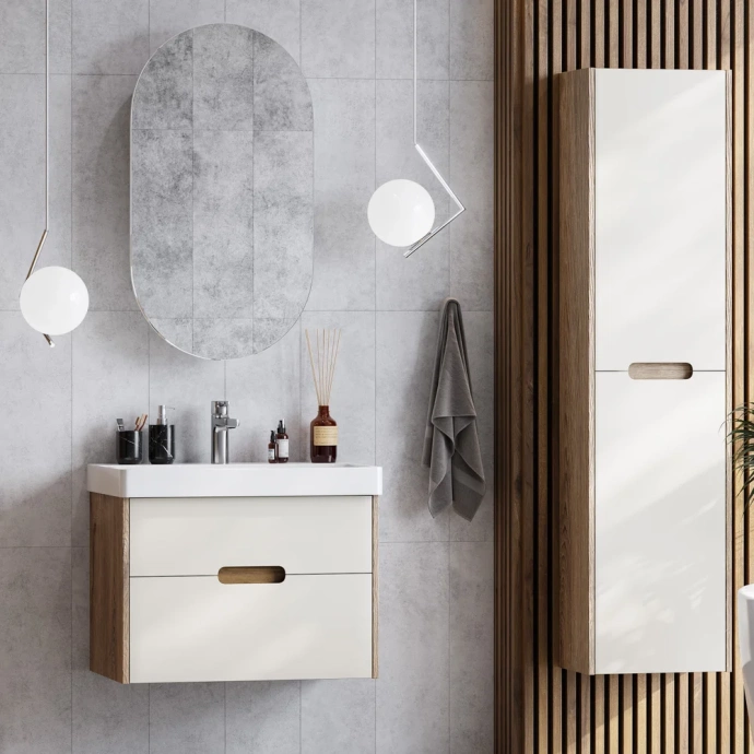 Комплект мебели Aquaton Оливия 70 светлое дерево-бежевый - 0