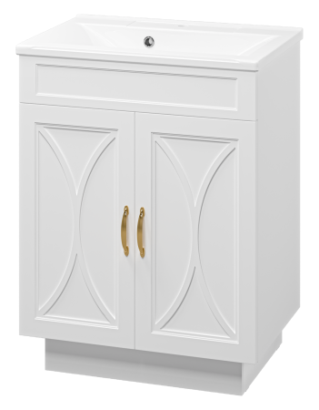 Тумба с раковиной Misty Амбра 65 белая матовая УТ000010573 - 0