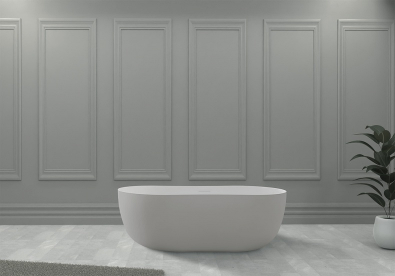 Ванна из искусственного камня Abber Stein 170х80 белый матовый AS9604 - 3